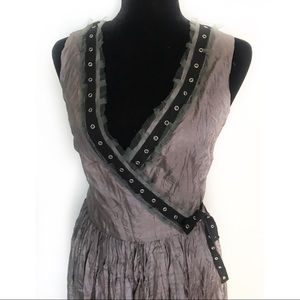 FREE PEOPLE Silk Wrap Dress